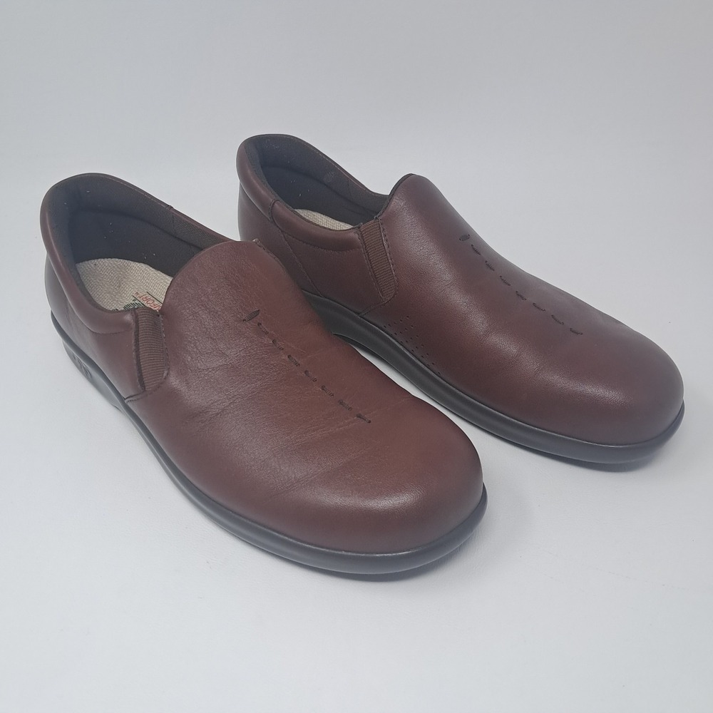 SAS Shoes Womens Brown Leather Viva Slip On Loafers Tripad Comfort Casual 8.5N